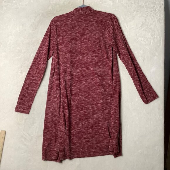 Bobeau Collection Long Cardigan Sweater Women Small Red USA Made Ribbed - Picture 7 of 8